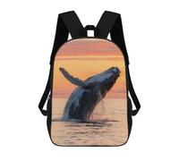 sinyumoney Humpback Whale Breaching Sunset Mochilas Infantiles Impresas En 3D, Mochilas De Moda Informales, Mochilas De Viaje Bonitas, Mochilas Informales Para Exteriores Para Niños Y Niñas 17inch