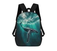 sinyumoney Humpback Whale Northern Lights Mochilas Para Niños Mochila Escolar Mochila Escolar Impresa En 3D Para Niños Estudiantes De Primaria Y Secundaria 17inch