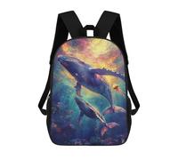 sinyumoney Humpback Whale Pair Mochila Escolar Infantil Impresa En 3D Para Niños, Mochilas De Viaje, Bolsas Para Libros Para Niños Estudiantes De Primaria 17inch