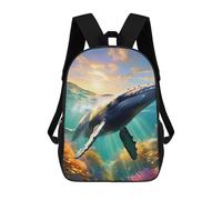 sinyumoney Humpback Whale Swimming Mochila Infantil Con Impresión 3D, Mochila Escolar Para Niños, Mochila Informal Divertida Para Niños Y Adolescentes 17inch