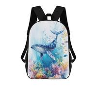 sinyumoney Humpback Whale Watercolor Mochilas Para Niños Mochila Escolar Mochila Escolar Impresa En 3D Para Niños Estudiantes De Primaria Y Secundaria 17inch
