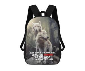 sinyumoney Hungry Wolf On The Hill Mochila Escolar Grande Resistente Al Agua Para Portátil Para Niños/niñas/adolescentes 17inch