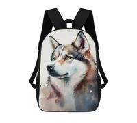 sinyumoney Husky Animal Watercolor Mochilas Para Niños Mochila Escolar Mochila Escolar Impresa En 3D Mochilas Escolares De Moda Para Niños De Primaria Y Secundaria 17inch
