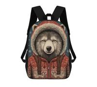 sinyumoney Husky Dog Christmas Art Mochila Infantil, Mochila Escolar Infantil, Mochilas Escolares Impresas En 3D Para Niños Y Estudiantes Adolescentes 17inch