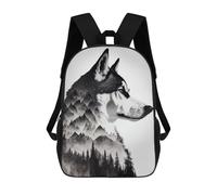 sinyumoney Husky Dog Forest Mochila Escolar Infantil Impresa En 3D Para Niños, Mochilas De Viaje De Alta Capacidad, Bolsas Para Libros, Mochila Escolar Infantil 17inch