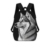 sinyumoney Husky Drawn Dog Mochila Escolar Mochilas Escolares Para Niñas Y Niños Mochila Con Bolsillo Mochila Escolar De Moda Mochila Infantil 17inch