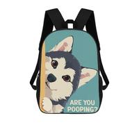 sinyumoney Husky Peeking Are You Pooping Mochila Escolar Mochilas Escolares Para Niñas Y Niños Mochila Con Bolsillo Mochila Escolar De Moda Para Niños 17inch