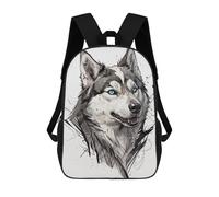 sinyumoney Husky Portrait with Abstract Background Mochila Escolar Resistente Al Agua - Perfecta Para Viajes, Trabajo Y Uso Diario 17inch