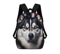 sinyumoney Husky USA Flag America Mochila Escolar Mochila Para Niñas Y Niños Mochilas De Gran Capacidad Mochilas Ligeras Para Niños Y Estudiantes 17inch
