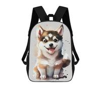 sinyumoney Husky Watercolor Cute Mochila Escolar Para Niños, Mochila Escolar Impresa En 3D Para Estudiantes De Primaria Y Secundaria 17inch