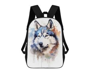 sinyumoney Husky Watercolor Dog Mochila Escolar/de Negocios Resistente Para Portátil Para Niños/niñas/adolescentes 17inch