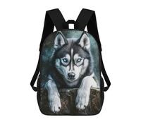 sinyumoney Husky with Blue Eyes Mochila De Moda Para Papelería, Impermeable, Estilo Casual, Para Hombres Y Mujeres 17inch