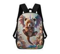 sinyumoney Hybrid Unicorn Bear Cub with Dragon Wings Mochila Escolar Para Niñas 17inch Mochila Informal Ligera Para Niños Y Niñas, Ideal Para Estudiantes De Secundaria