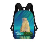 sinyumoney Ice Bear Painting Aurora Mochila Infantil, Mochila Escolar Para Niños Y Adolescentes, Mochila De Viaje, Mochila Escolar, Mochila Para Libros 17inch