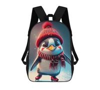 sinyumoney Ice Skating Penguin Mochila Escolar Infantil Impresa En 3D Para Niños, Mochila De Viaje De Alta Capacidad, Bolsas Para Libros, Mochila Escolar Infantil 17inch