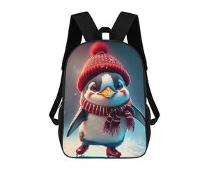 sinyumoney Ice Skating Penguin Mochila Escolar Infantil Impresa En 3D Para Niños, Mochila De Viaje De Alta Capacidad, Bolsas Para Libros, Mochila Escolar Infantil 17inch