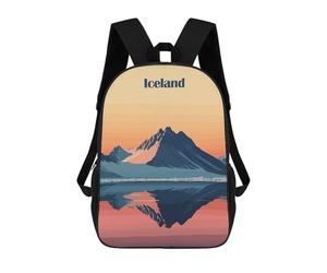sinyumoney Iceland Mountain Sunset Mochila Escolar Impresa En 3D Para Niños, Mochila Escolar Informal De Moda Para Viajes Para Niños Y Estudiantes 17inch