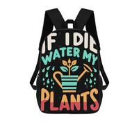 sinyumoney If I Die Water My Plants Mochila Escolar Para Ordenador Portátil Para La Escuela/trabajo/viajes: Perfecta Para Viajes, Trabajo Y Uso Diario 17inch