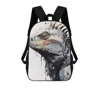 sinyumoney Iguana Beauty Black Ink Mochila, Mochila Escolar Impresa En 3D, Bolsa Para El Almuerzo Escolar, Mochila De Viaje, Mochila Para Amigos, Mochila Escolar Para Niñas Y Niños 17inch