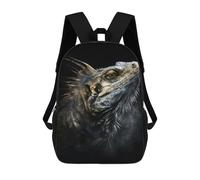 sinyumoney Iguana Close Up Mochila Escolar Infantil De 17 Pulgadas, Mochila Escolar Impresa En 3D Para Niños De Primaria Y Secundaria