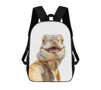 sinyumoney Iguana Selfie Mochilas Infantiles Impresas En 3D, Mochilas De Moda Informales, Mochilas De Viaje Bonitas, Mochilas Informales Para Exteriores Para Niños Y Niñas 17inch