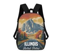 sinyumoney Illinois Mountain Road Mochilas Para Niños Y Estudiantes, Mochilas Escolares Impresas En 3D, Mochilas Para Estudiantes De Primaria Y Secundaria Para Niños Y Niñas 17inch