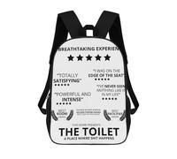 sinyumoney Impresión 3D 5 Star Bathroom Reviews Mochilas Escolares Para Niños Mochilas Para Libros De Gran Capacidad Mochila De Viaje Mochilas De Día 17inch