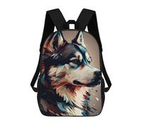 sinyumoney Impresión 3D Abstract Siberian Husky Portrait Mochilas Escolares Para Niños Mochilas Para Libros De Gran Capacidad Mochila De Viaje Mochilas De Día 17inch