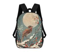 sinyumoney Impresión 3D Art Nouveau Snow Bird in Winter Mochilas Escolares Para Niños Mochilas Para Libros De Gran Capacidad Mochila De Viaje Mochilas De Día 17inch