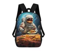 sinyumoney Impresión 3D Astronaut Fast Food Deco Mochilas Escolares Para Niños Mochilas Para Libros De Gran Capacidad Mochila De Viaje Mochilas De Día 17inch