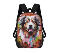 sinyumoney Impresión 3D Astronauta en el Mundo Alien Mochilas Escolares Niños Mochilas Mochila Gran Capacidad Mochila Viaje Mochilas, Aussie Dog Graffiti, 17"