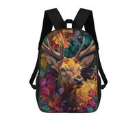 sinyumoney Impresión 3D Autumnal Deer Portrait-3 Mochilas Escolares Para Niños De 17 Pulgadas, Mochilas Para Libros Para Niños, Mochila De Gran Capacidad, Mochila De Viaje, Mochilas De Uso Diario