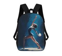 sinyumoney Impresión 3D Ballerina in Blue Spotlight Painting Rhythmic Gymnastics Wall Art Mochilas Escolares Para Niños Mochilas Para Libros De Gran Capacidad Mochila De Viaje Mochilas De Día 17inch