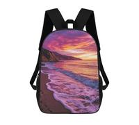 sinyumoney Impresión 3D Beach Sunset Landscape-2 Mochilas Escolares Para Niños De 17 Pulgadas, Mochilas Para Libros Para Niños, Mochila De Gran Capacidad, Mochila De Viaje, Mochilas De Uso Diario