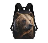 sinyumoney Impresión 3D Bear Portrait on Dark Mochilas Escolares Para Niños De 17 Pulgadas, Mochilas Para Libros Para Niños, Mochila De Gran Capacidad, Mochila De Viaje, Mochilas De Uso Diario