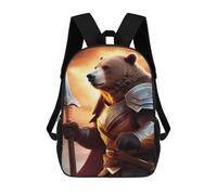 sinyumoney Impresión 3D Bear Sword Fantasy Mochilas Escolares Para Niños De 17 Pulgadas, Mochilas Para Libros Para Niños, Mochila De Gran Capacidad, Mochila De Viaje, Mochilas De Uso Diario