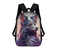sinyumoney Impresión 3D Beautiful Colorful Dog Mochilas Escolares Para Niños Mochilas Para Libros De Gran Capacidad Mochila De Viaje Mochilas De Día 17inch