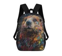sinyumoney Impresión 3D Beaver Painting Mochilas Escolares Para Niños De 17 Pulgadas, Mochilas Para Libros Para Niños, Mochila De Gran Capacidad, Mochila De Viaje, Mochilas De Uso Diario