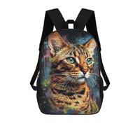 sinyumoney Impresión 3D Bengal Cat Painting Mochilas Escolares Para Niños De 17 Pulgadas, Mochilas Para Libros Para Niños, Mochila De Gran Capacidad, Mochila De Viaje, Mochilas De Uso Diario