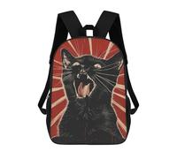 sinyumoney Impresión 3D Black Cat Propaganda Art Mochilas Escolares Para Niños Mochilas Para Libros De Gran Capacidad Mochila De Viaje Mochilas De Día 17inch