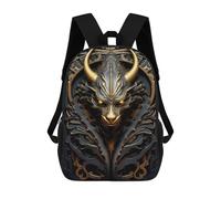 sinyumoney Impresión 3D Black Golden Dragon Lord Mochilas Escolares Para Niños De 17 Pulgadas, Mochilas Para Libros Para Niños, Mochila De Gran Capacidad, Mochila De Viaje, Mochilas De Uso Diario