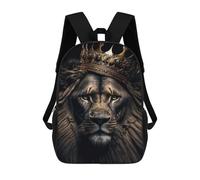 sinyumoney Impresión 3D Black Lion King on Gold Mochilas Escolares Para Niños De 17 Pulgadas, Mochilas Para Libros Para Niños, Mochila De Gran Capacidad, Mochila De Viaje, Mochilas De Uso Diario