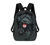 sinyumoney Impresión 3D Black Russian Terrier Mochilas Escolares Para Niños De 17 Pulgadas, Mochilas Para Libros Para Niños, Mochila De Gran Capacidad, Mochila De Viaje, Mochilas De Uso Diario