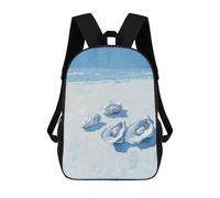 sinyumoney Impresión 3D Blue Oysters Beach Ocean Art Mochilas Escolares Para Niños De 17 Pulgadas, Mochilas Para Libros Para Niños, Mochila De Gran Capacidad, Mochila De Viaje, Mochilas De Uso Diario