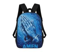 sinyumoney Impresión 3D Blue Prayer Hands Mochilas Escolares Para Niños Mochilas Para Libros De Gran Capacidad Mochila De Viaje Mochilas De Día 17inch