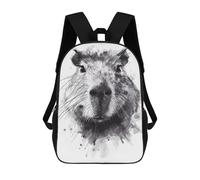 sinyumoney Impresión 3D Capybara Black Watercolor Mochilas Escolares Para Niños De 17 Pulgadas, Mochilas Para Libros Para Niños, Mochila De Gran Capacidad, Mochila De Viaje, Mochilas De Uso Diario