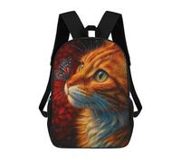 sinyumoney Impresión 3D Cat with Butterfly on Nose Mochilas Escolares Para Niños Mochilas Para Libros De Gran Capacidad Mochila De Viaje Mochilas De Día 17inch