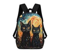 sinyumoney Impresión 3D Cats Under The Stars Mochilas Escolares Para Niños Mochilas Para Libros De Gran Capacidad Mochila De Viaje Mochilas De Día 17inch