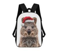 sinyumoney Impresión 3D Christmas Quokka Portrait Mochilas Escolares Para Niños Mochilas Para Libros De Gran Capacidad Mochila De Viaje Mochilas De Día 17inch