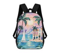 sinyumoney Impresión 3D Coastal Serenity Glow Mochilas Escolares Para Niños Mochilas Para Libros De Gran Capacidad Mochila De Viaje Mochilas De Día 17inch